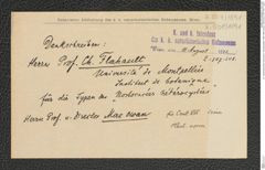 k.k. naturhistorisches Hofmuseum, Intendanzakten 1885-1896 (Hauer), Aktenzahl Z.507/1891, Seite 1